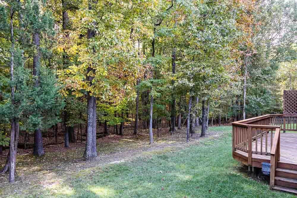 8236 Clarks Branch Drive Raleigh, NC 27613 - Photo 30 of 30 Wooded buffer in the back of the home. Perfect for entertaining or having a private moment to yourself. Exterior Back