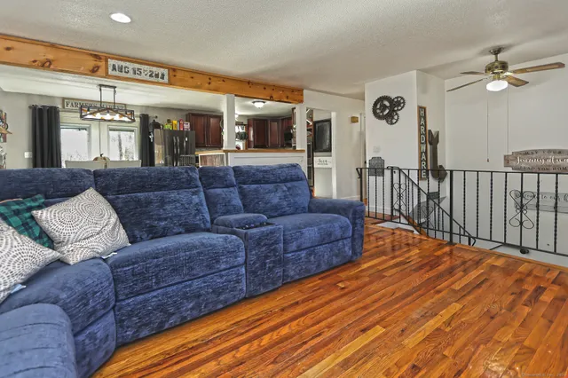 a living room with furniture and a couch