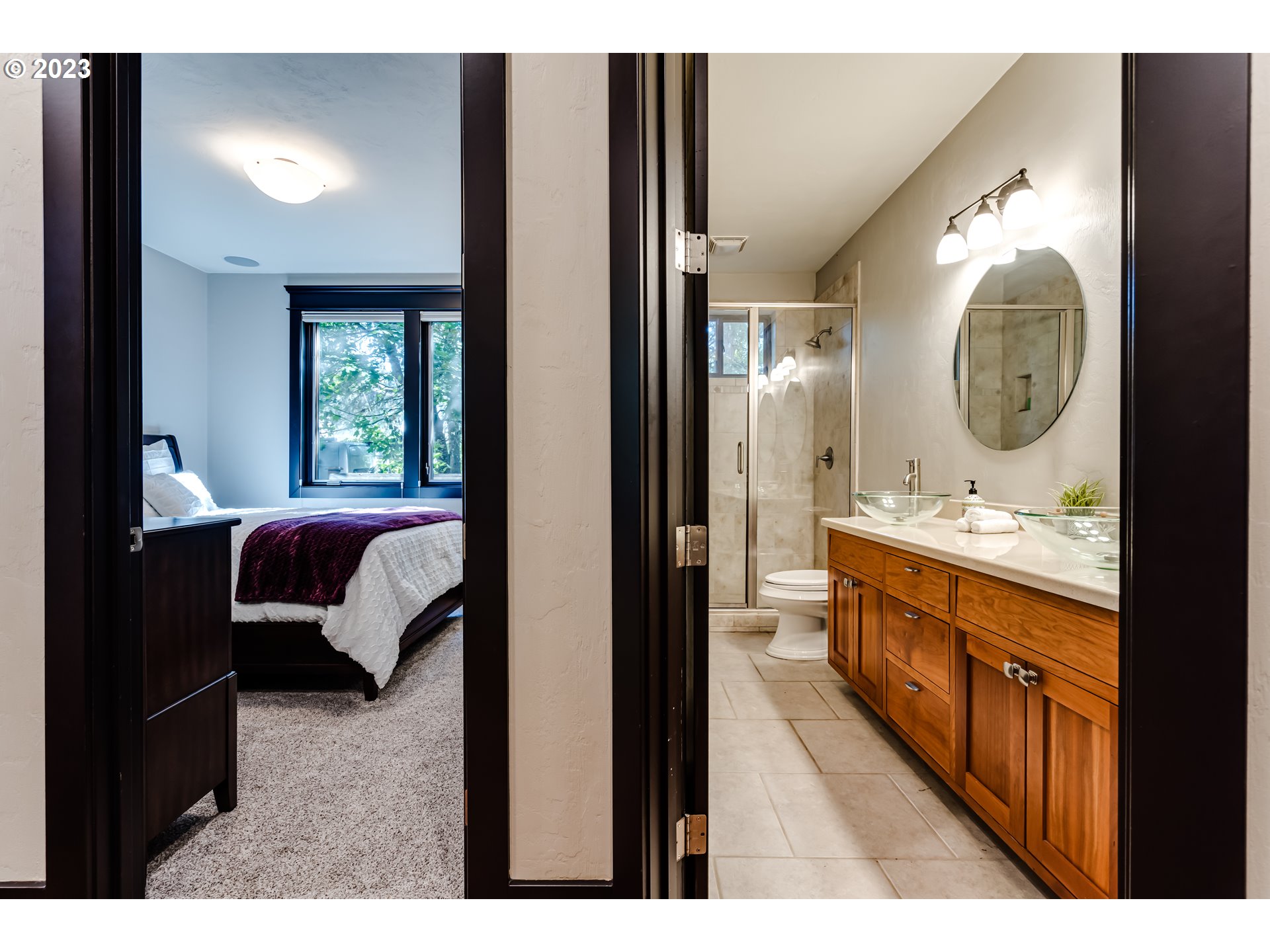 3321 Michael Lane Eugene, OR 97405 - Photo 13 of 46 a bathroom with a double vanity sink and a mirror