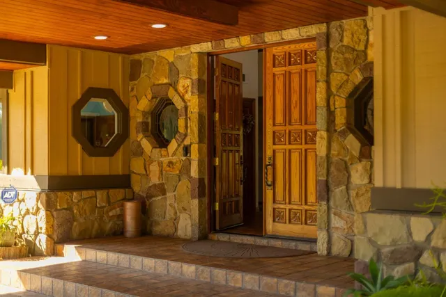 a view of a door of the house