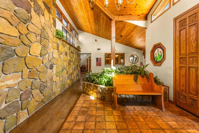 a view of a pathway with a building in the background