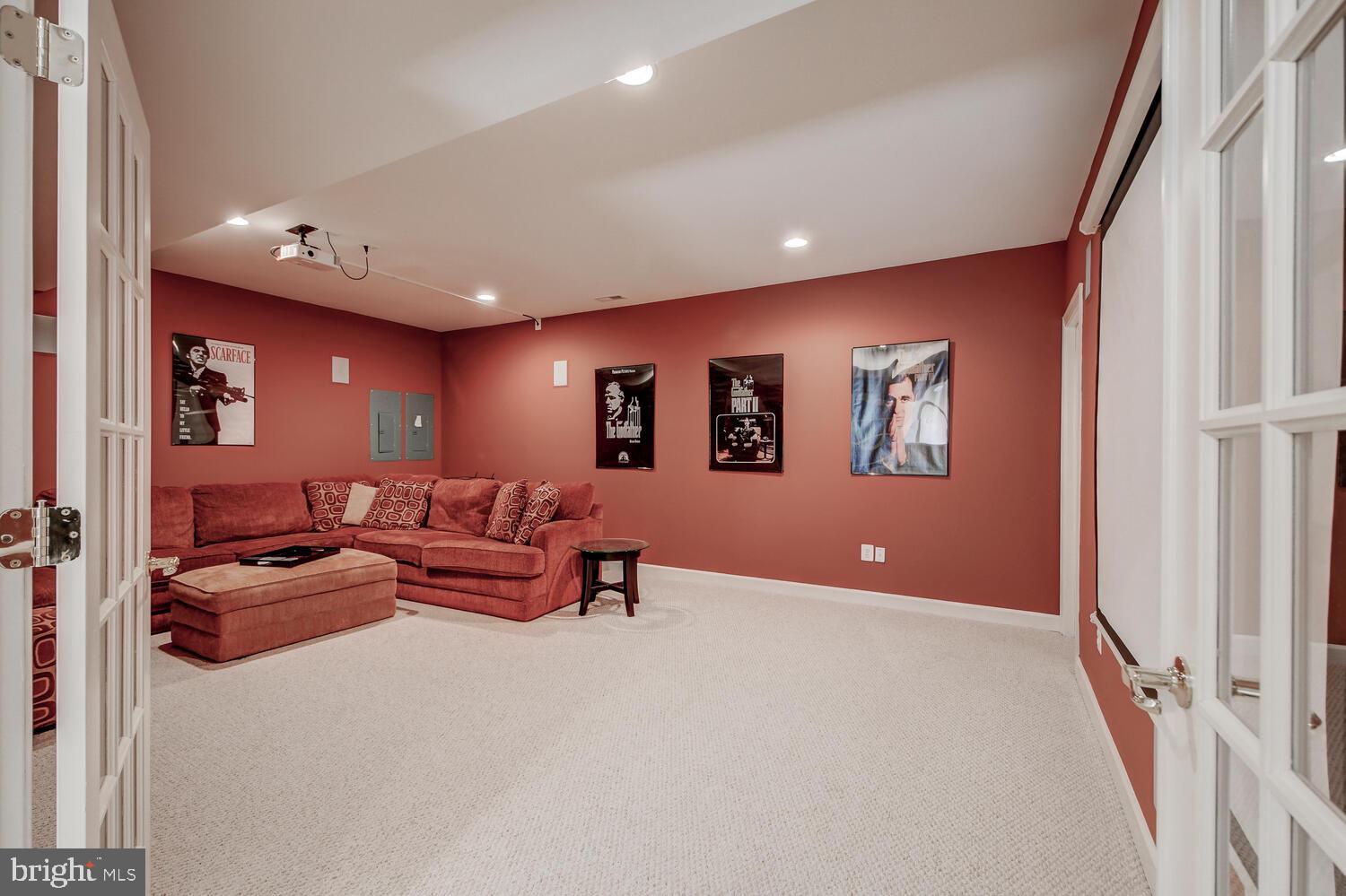 829 Stable Manor Road Reisterstown, MD 21136 - Photo 39 of 53 THEATER ROOM WITH DOUBLE FRENCH DOORS