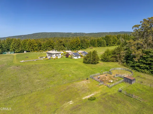 a view of an ocean from a yard