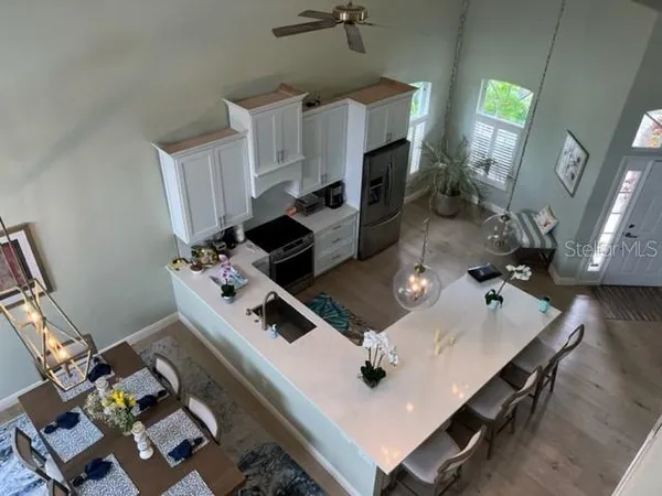 a living room with furniture