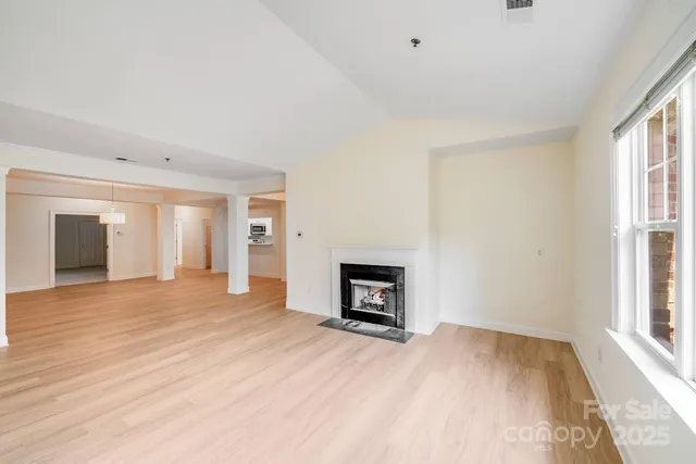 a view of a livingroom with a fireplace