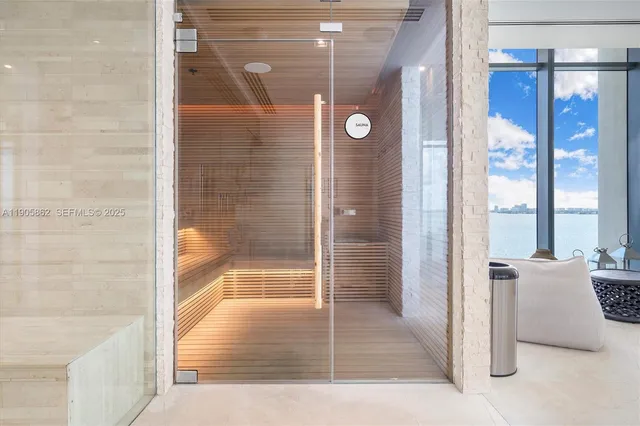 a view of a buildings from a balcony