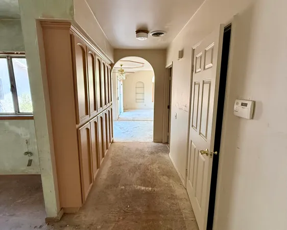 a view of a room with storage