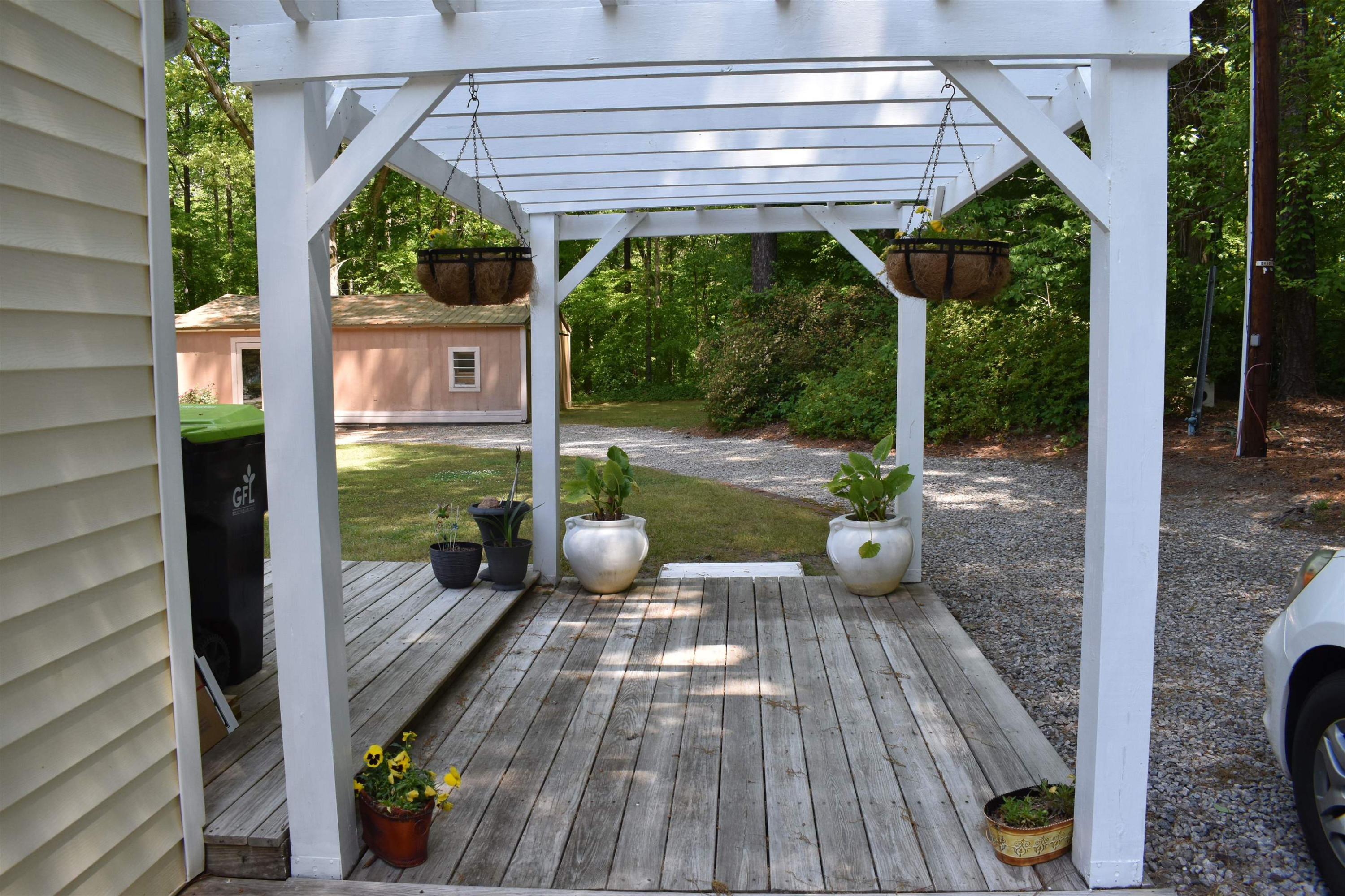512 Grovemont Road Raleigh, NC 27603 - Photo 20 of 23 Deck Pergola and side driveway to back building! Pergola