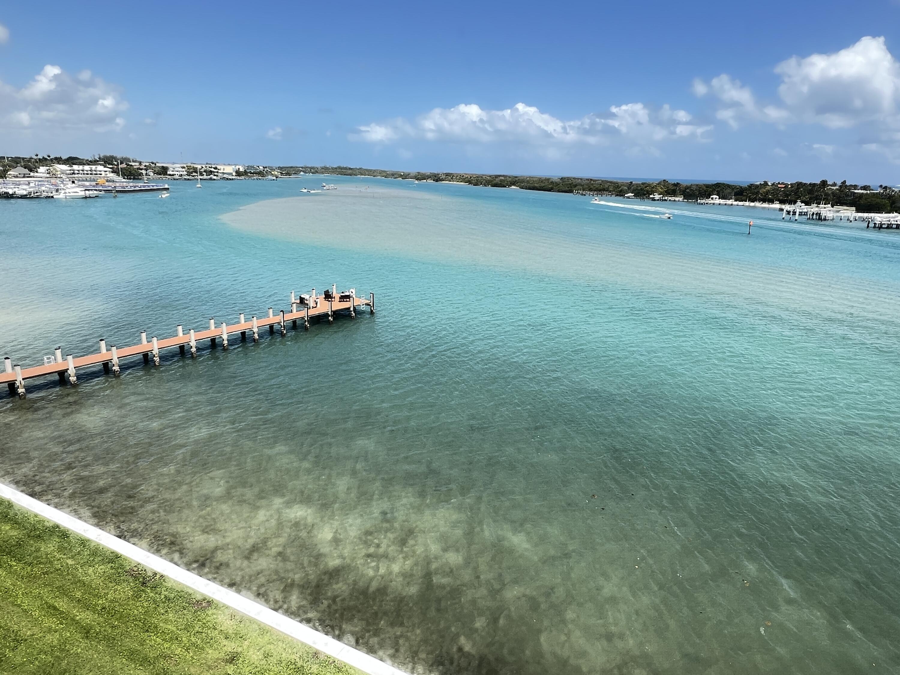 a view of a lake with a yard