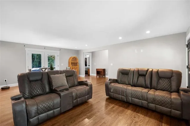 a living room with furniture and a couch