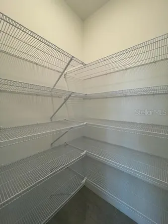 a view of a room with empty racks