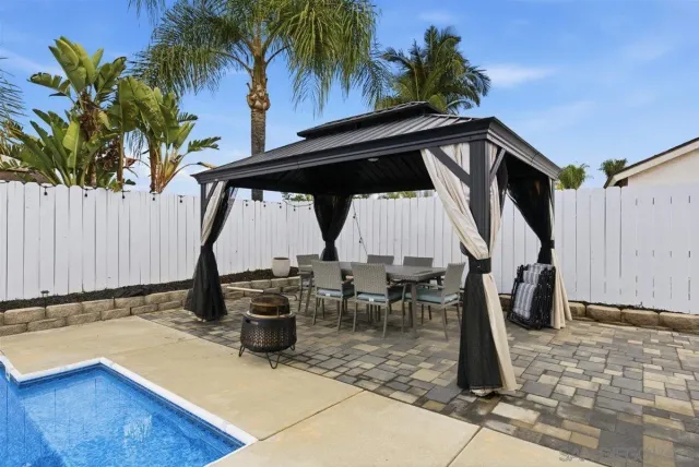 a view of outdoor space with seating area