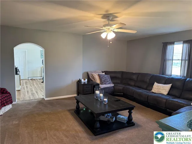 a living room with furniture