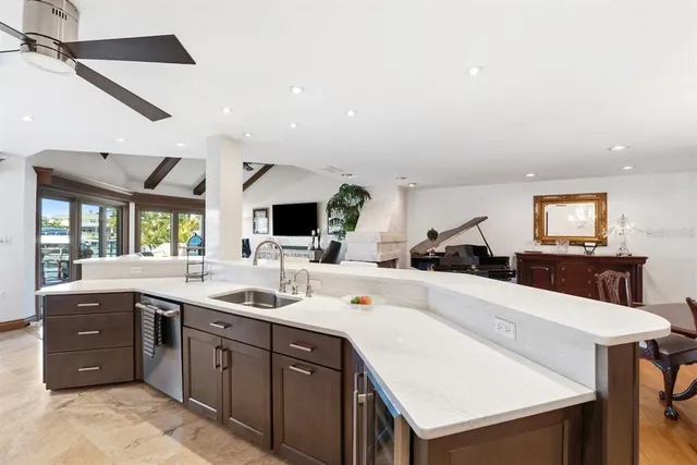 a living room with furniture