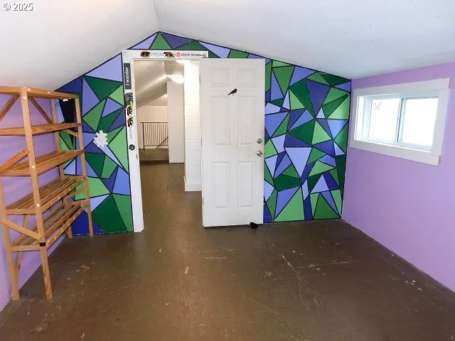 a bird view of a room that has a lot of white walls