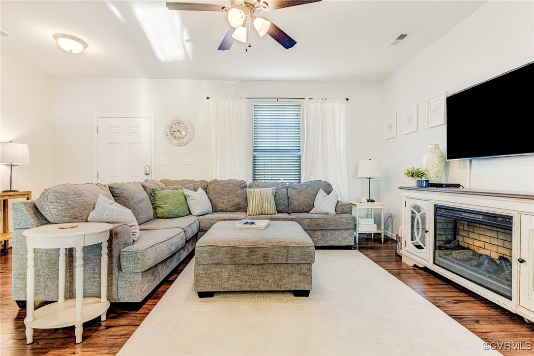 8061 Rutland Village Drive Mechanicsville, VA 23116 - Photo 5 of 22 Living room featuring dark hardwood / wood-style f