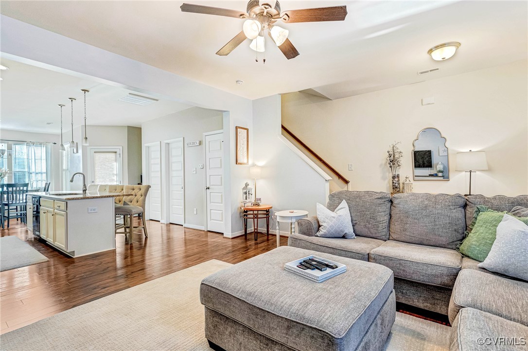 8061 Rutland Village Drive Mechanicsville, VA 23116 - Photo 6 of 22 Living room with hardwood / wood-style floors, sin