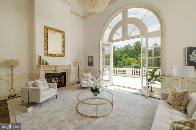 a view of a house with large windows