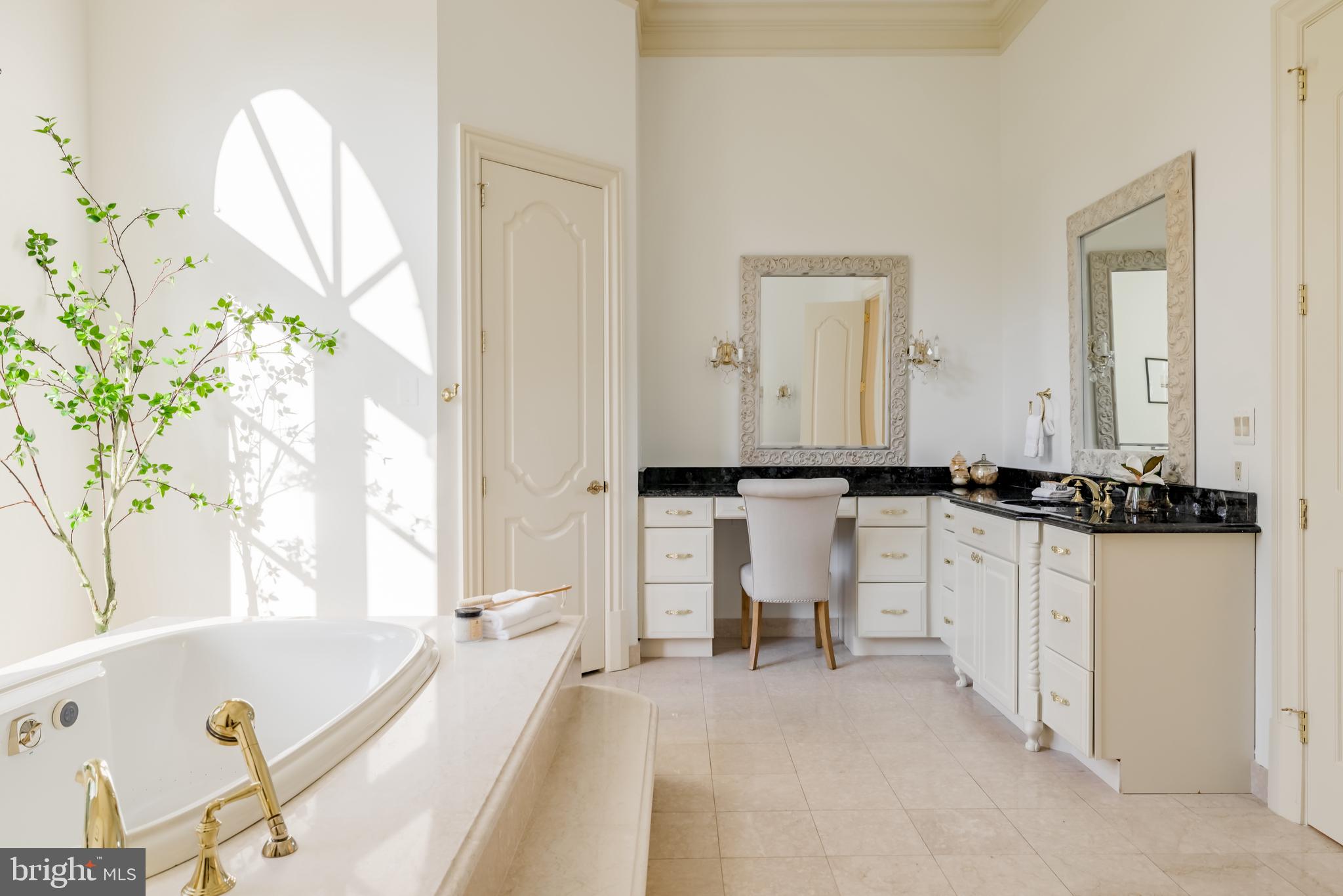 9431 Newbridge Drive Potomac, MD 20854 - Photo 33 of 50 a bathroom with a tub sink and mirror