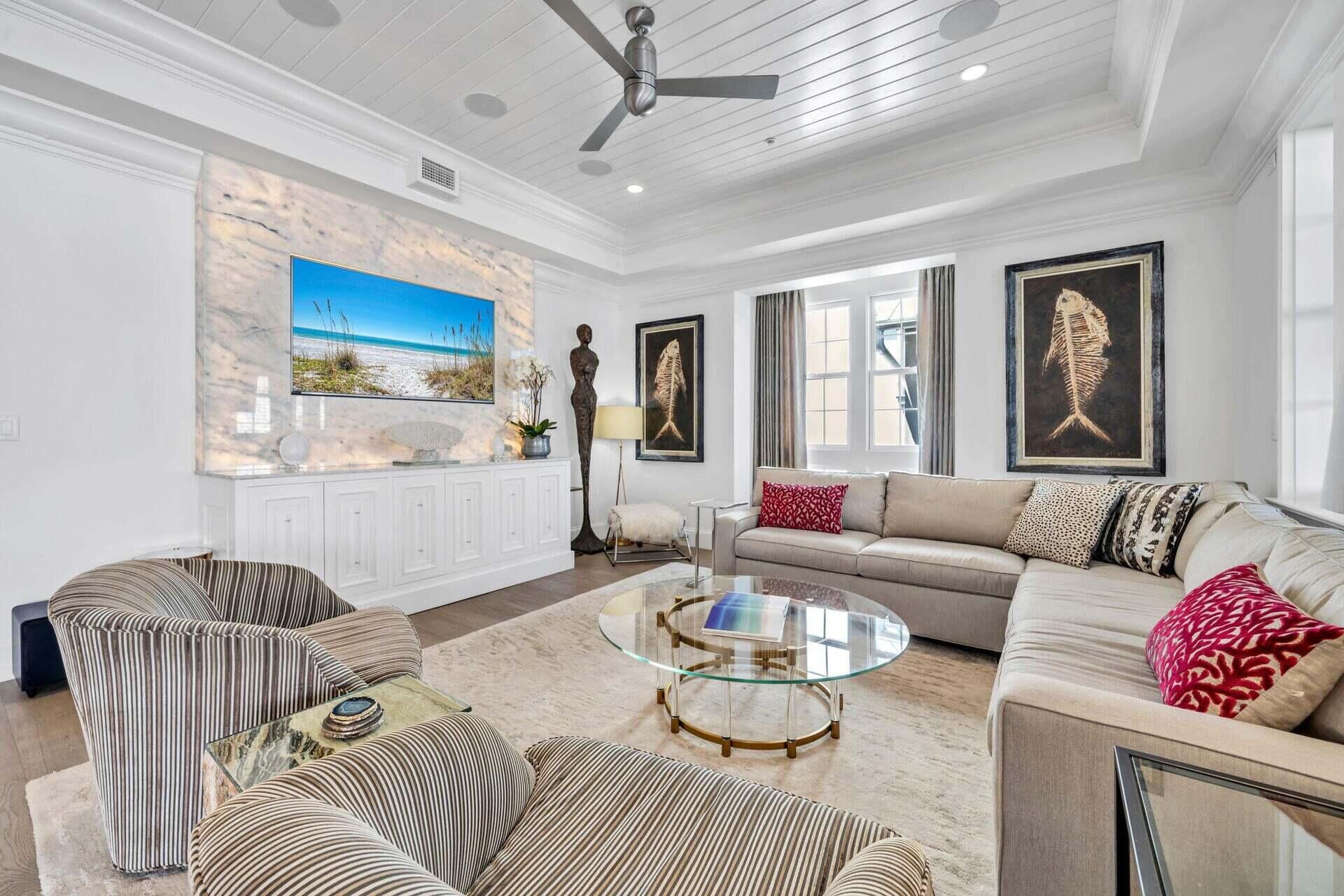 74 Town Hall Road, Unit 3A Rosemary Beach, FL 32461 - Photo 14 of 56 a living room with furniture and a large window