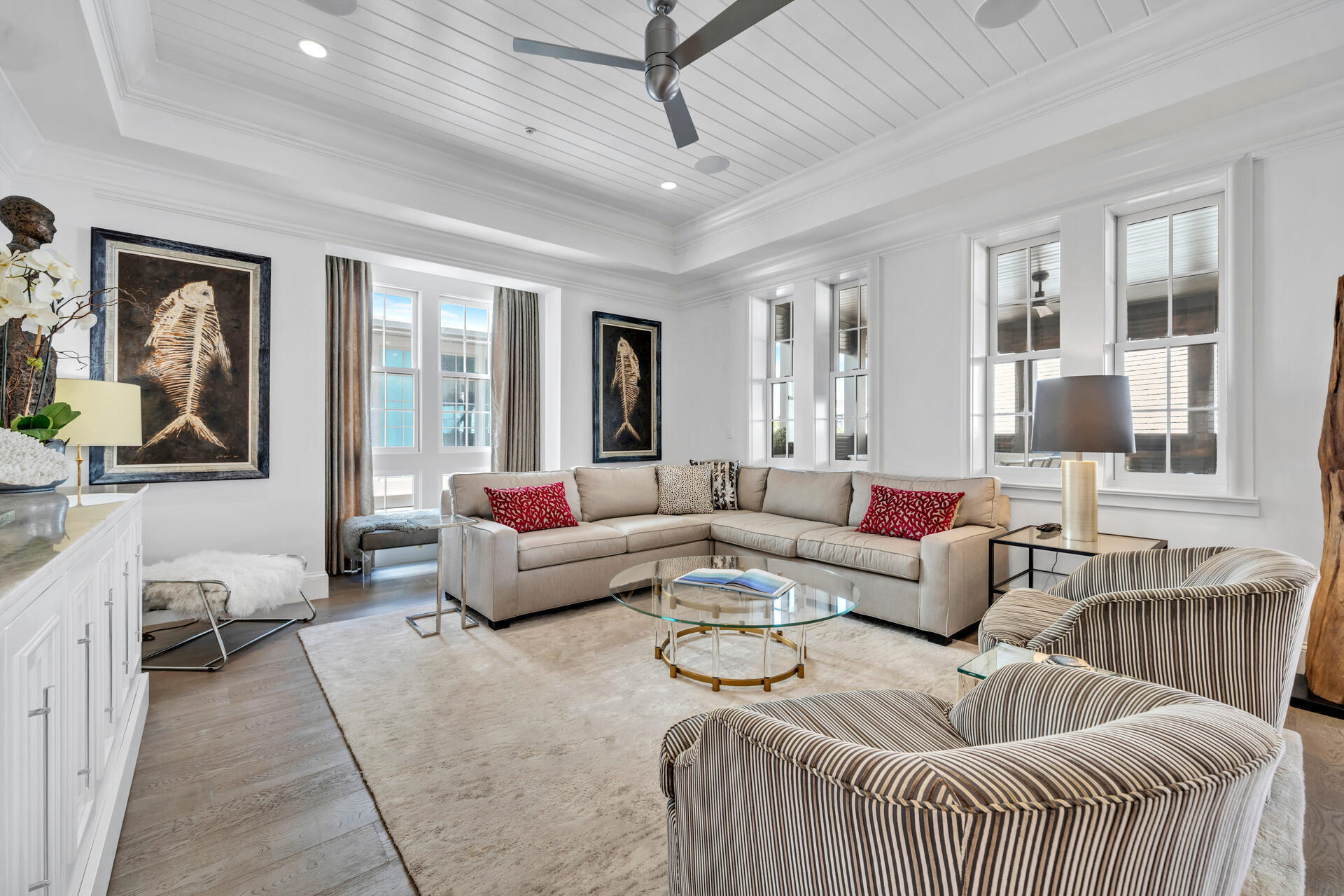 74 Town Hall Road, Unit 3A Rosemary Beach, FL 32461 - Photo 4 of 56 a living room with furniture and large windows
