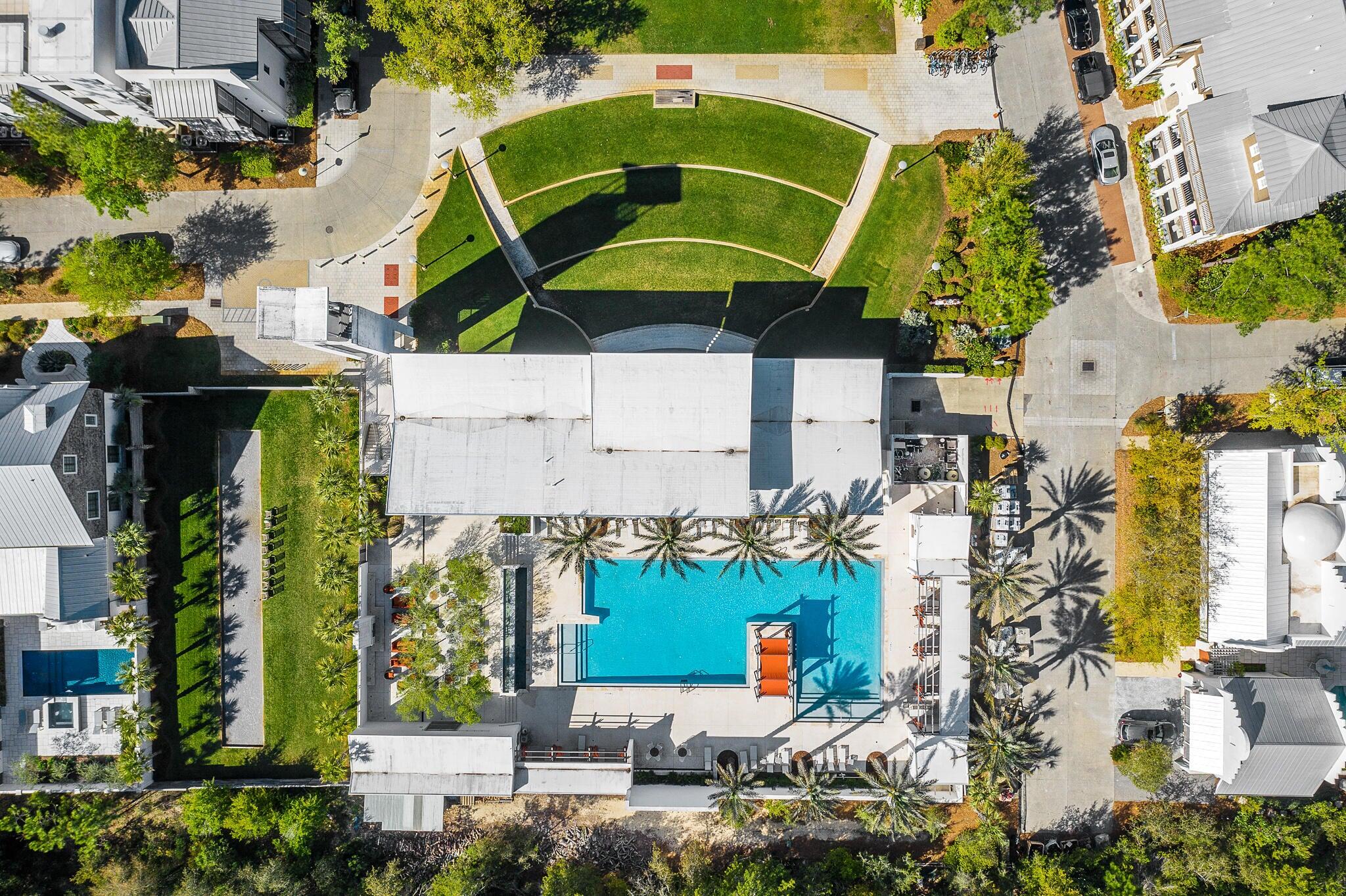 74 Town Hall Road, Unit 3A Rosemary Beach, FL 32461 - Photo 52 of 56 an aerial view of a house with a garden