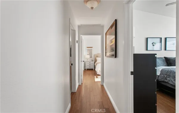 a view of a bedroom from hallway