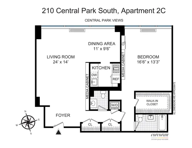 $2,995,000 | 210 Central Park South, Unit 2C | Central Park South
