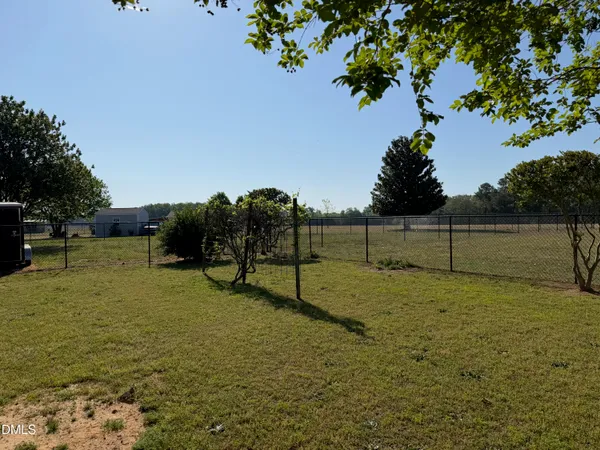 a view of garden with trampoline