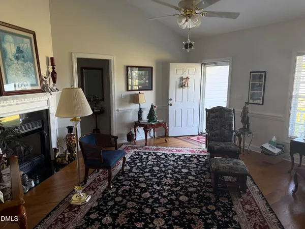 a living room with furniture