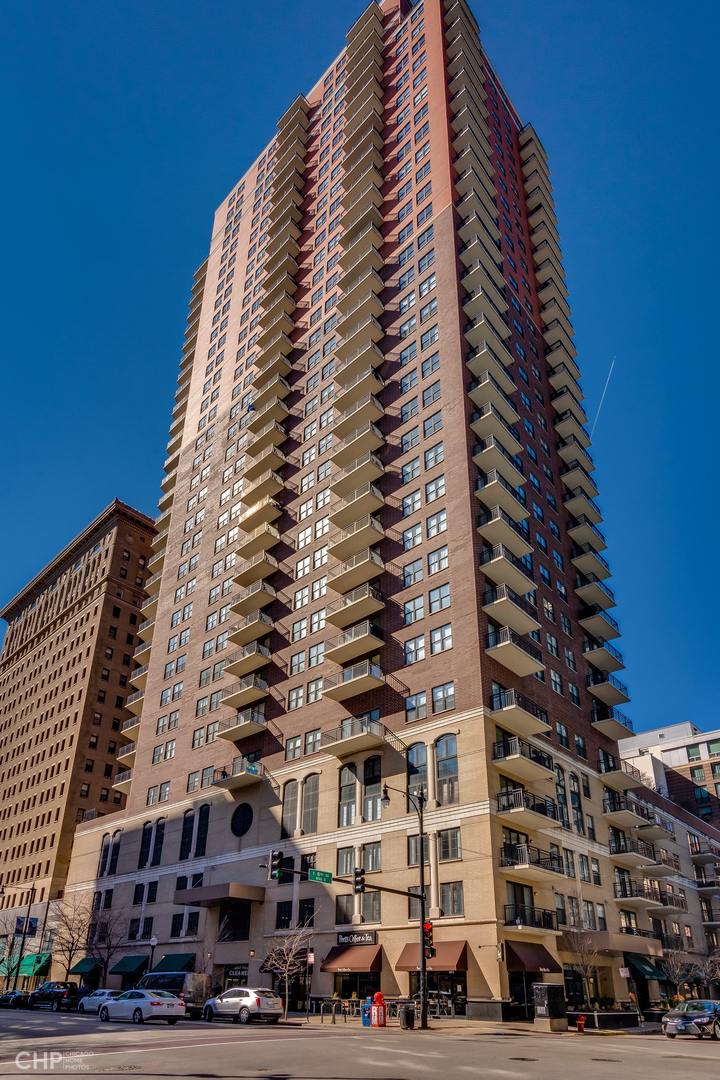 a view of a tall building