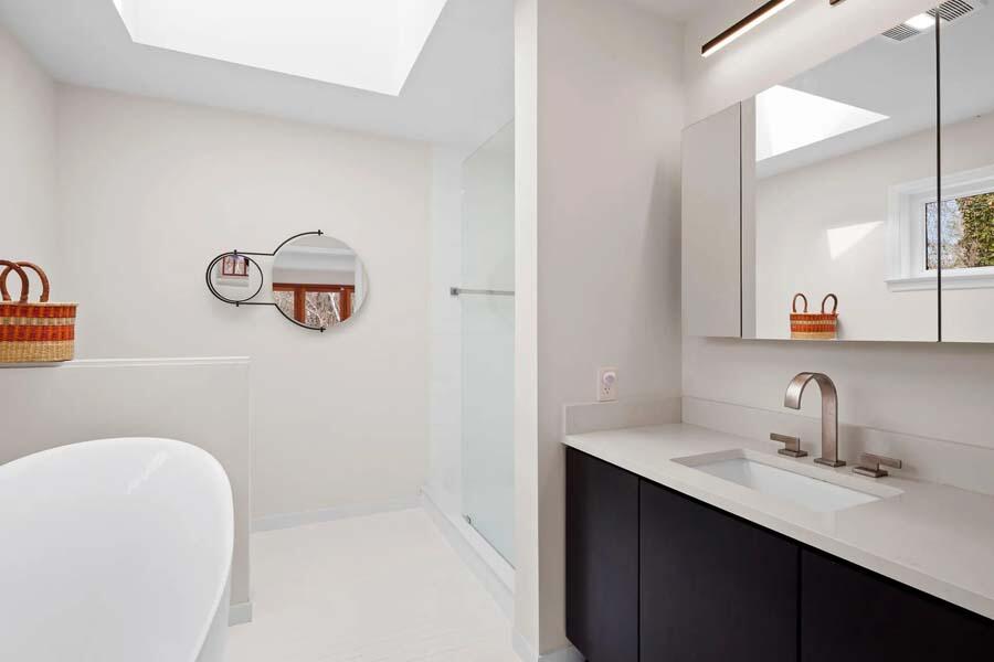 135 Old Truro Road Wellfleet, MA 02667 - Photo 27 of 38 a bathroom with a sink and a mirror