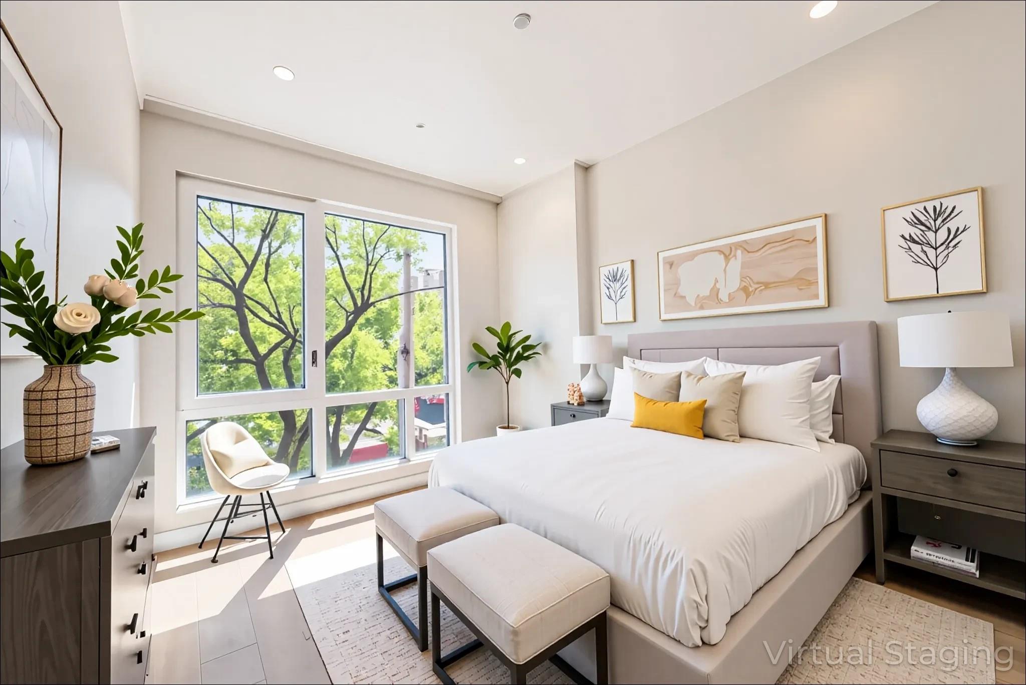 42-09 Hampton Street, Unit 4B Queens, NY 11373 - Photo 5 of 16 a bedroom with a bed and a couch