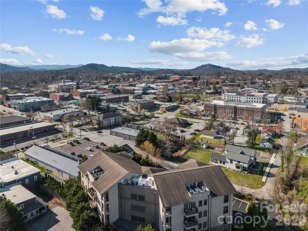 an aerial view of a city