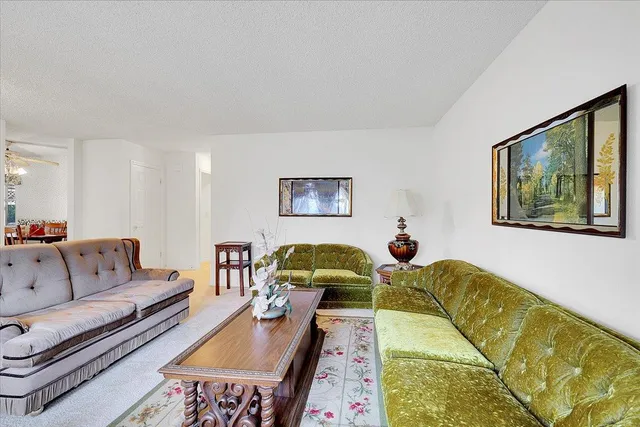 a living room with furniture and a couch