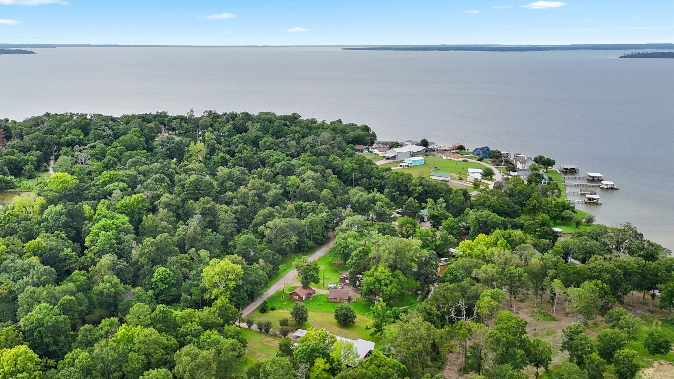 101 Walnut Coldspring, TX 77331 - Photo 37 of 37 an aerial view of a house with a yard and lake view