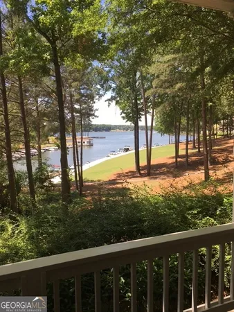 a view of a garden with trees