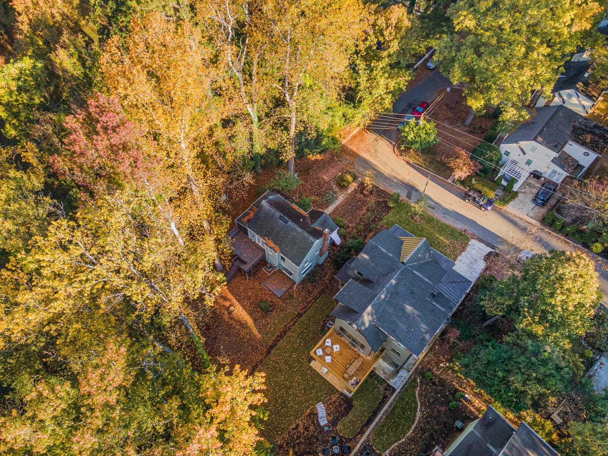 2811 Gordon Street Raleigh, NC 27608 - Photo 16 of 33 an aerial view of a house with a yard