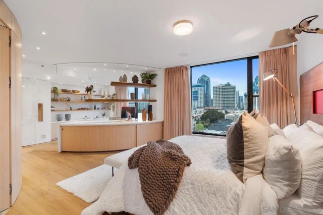 a bathroom with a sink and a shower curtain