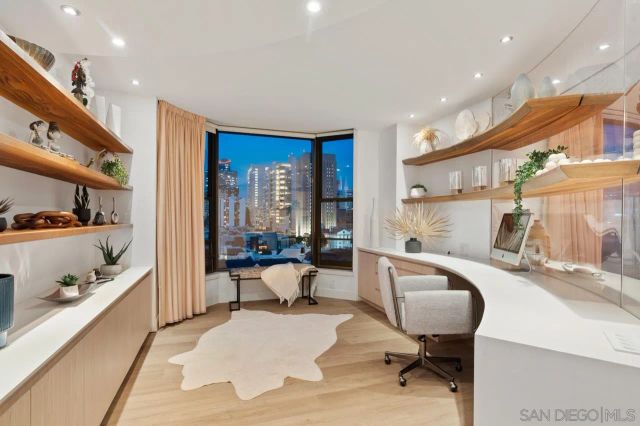 a living room with furniture