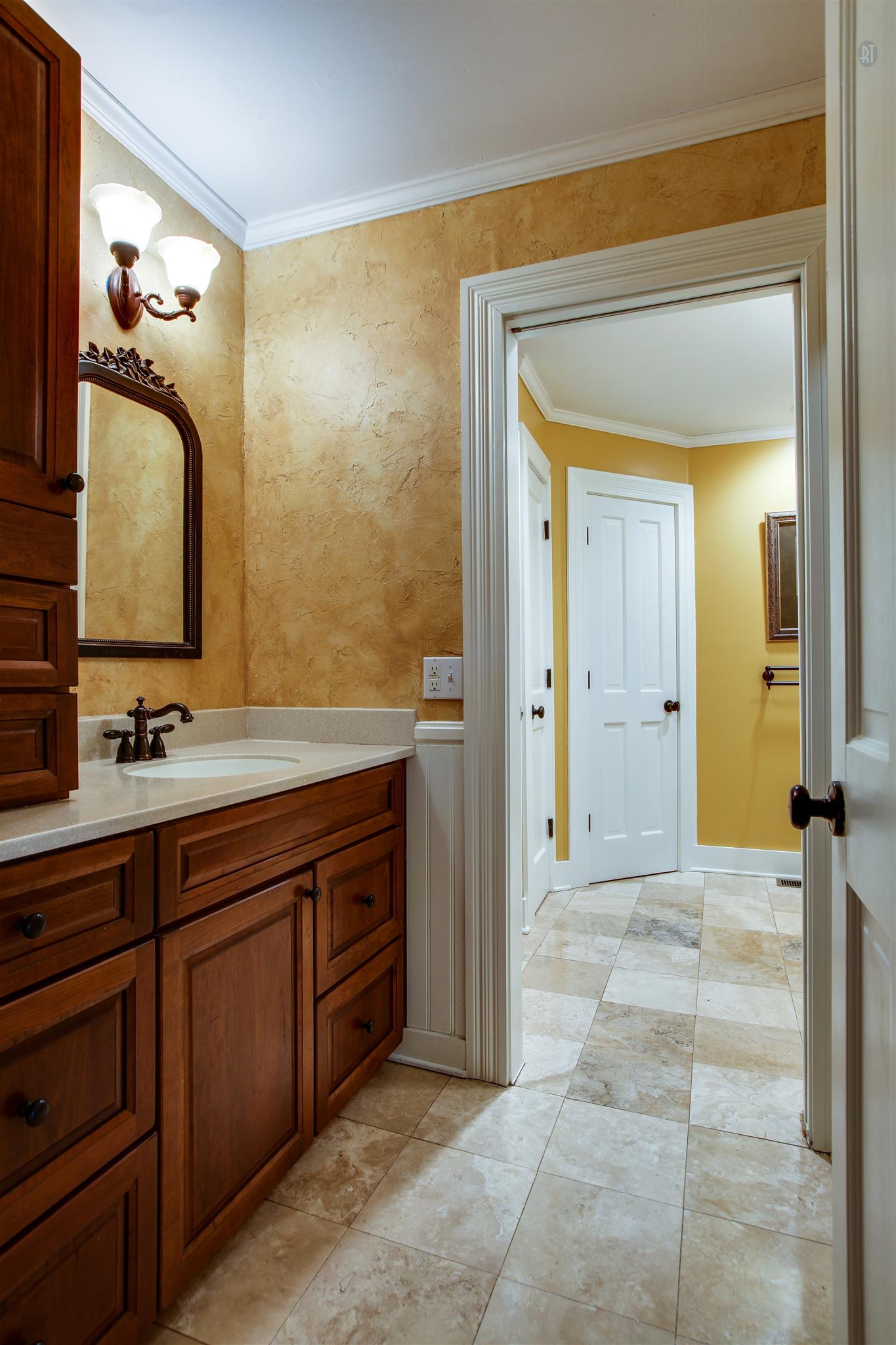 3887 Raleigh-Elam Road Santa Fe, TN 38482 - Photo 18 of 27 1 of 2 Master Bath Sinks, Tile Floors, Granite Counters, Dream Bathroom