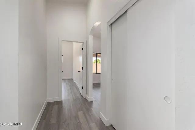 a view of an empty walk in closet