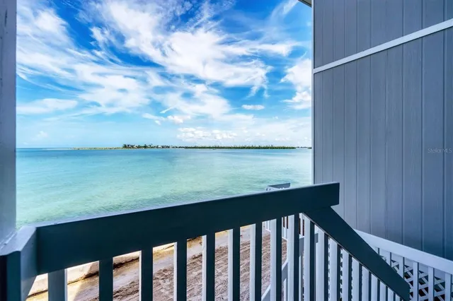 a view of ocean from a balcony