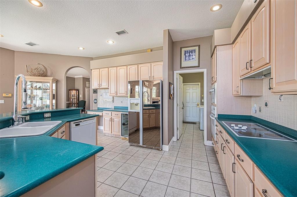331 Lewis Road Lithia, FL 33547 - Photo 13 of 87 a kitchen with stainless steel appliances granite countertop a refrigerator and a stove top oven