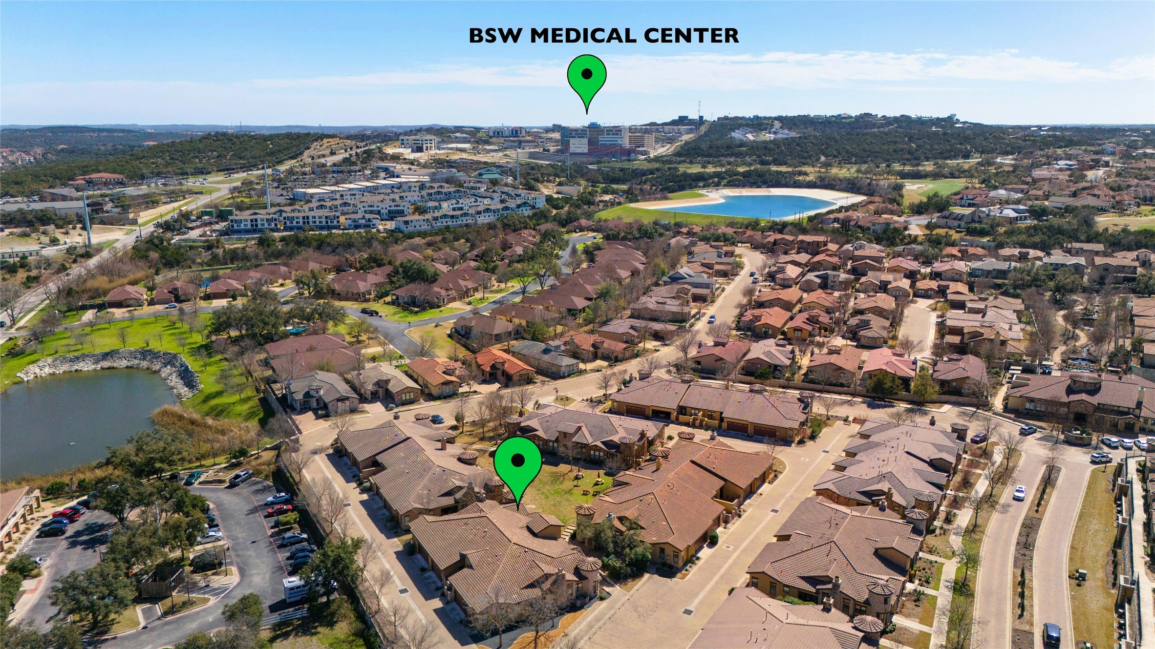 103 Rivalto Circle, Unit 3 Lakeway, TX 78734 - Photo 26 of 30 an aerial view of a city with lots of residential buildings