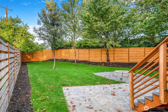 a view of a backyard with a garden