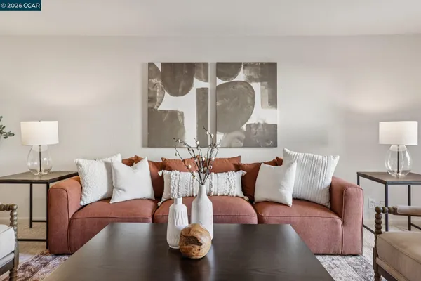 a living room with furniture