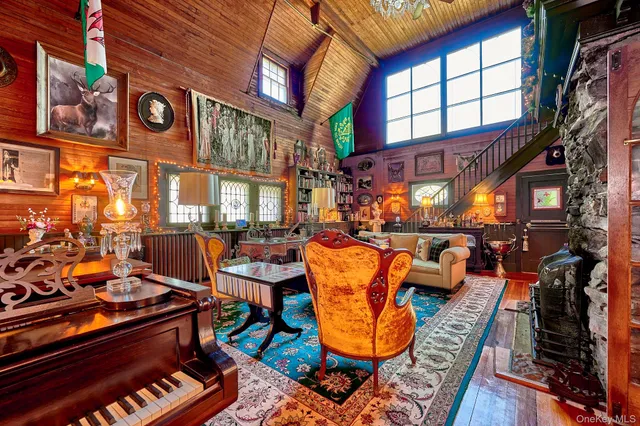 a outdoor living area with furniture