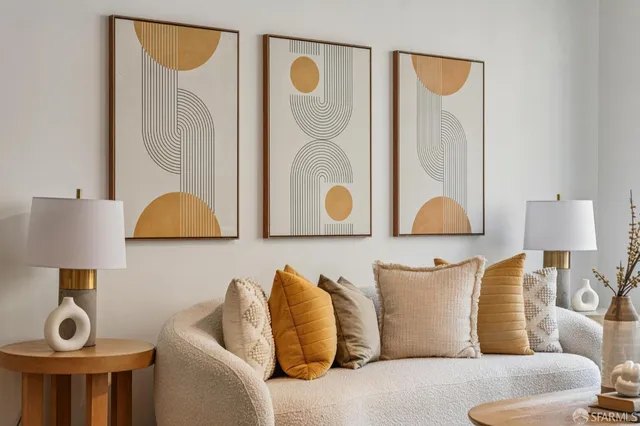 a living room with furniture and window