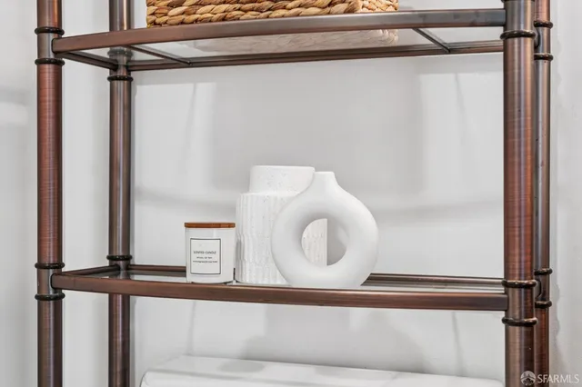 a view of a balcony with an outdoor space